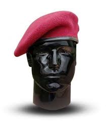 maroon police cap